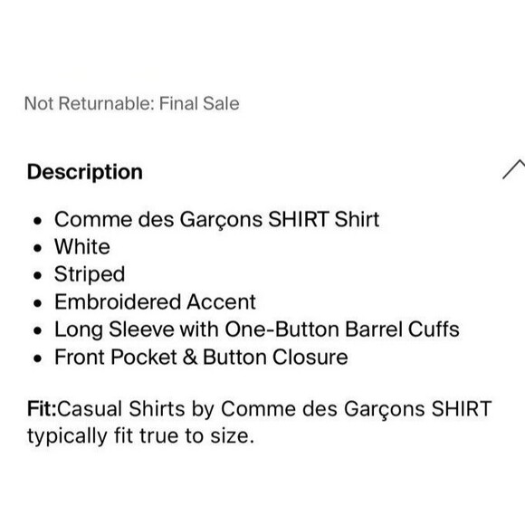 BIG & TALL LUXURY Comme des Garçons Shirt White/Blue Geometric Stripe Size 3XL - Picture 4 of 15